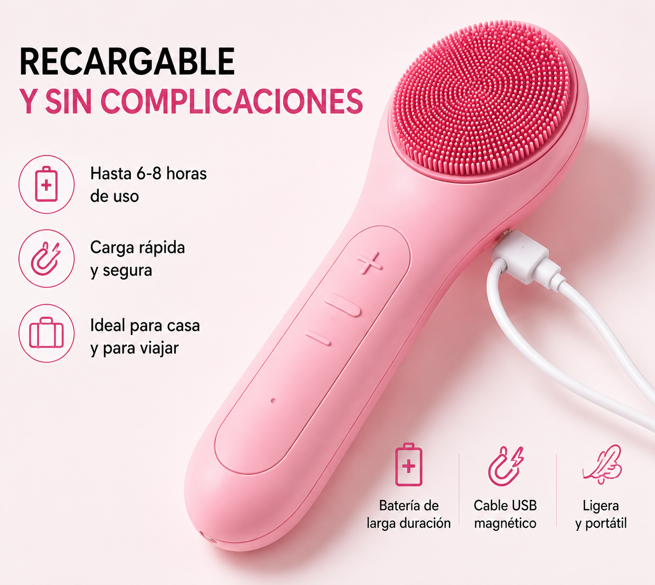 Cepillo exfoliante de limpieza facial